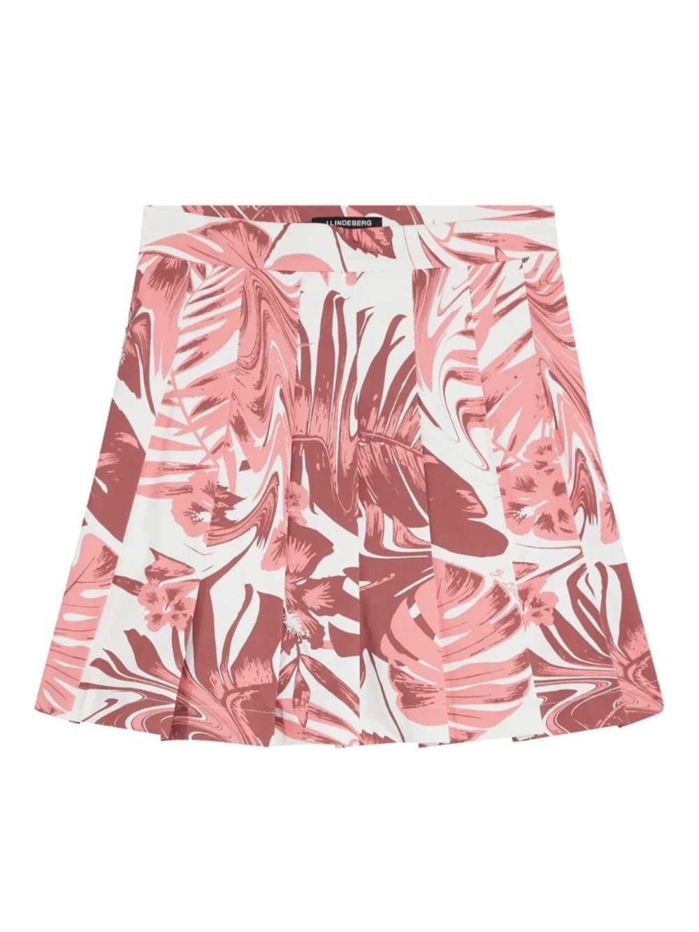 J.Lindeberg Adina Print Tropical Hibiscus Pink Pleated Tennis Golf Skirt